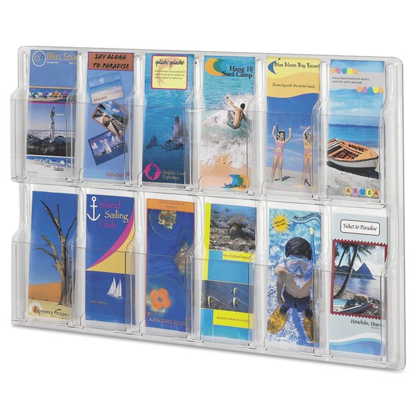 Safco Reveal Clear Literature Displays, 12 Compartments, 30w x 2d x 20.25h, Clear 5604CL